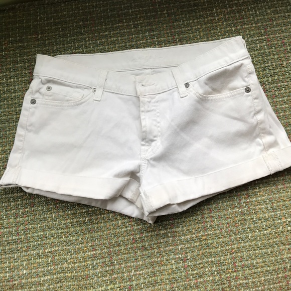 7 for all mankind white Jean shorts size 28 - Picture 1 of 3