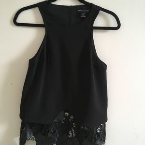 Black sleeveless top