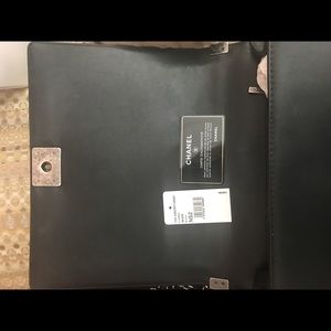 Chanel large boy bag in black.