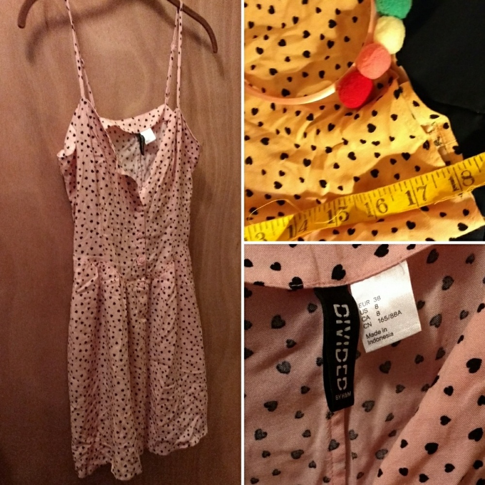 Pink with heart button top dress size 8