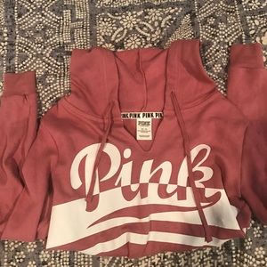 PINK V-neck Hoodie