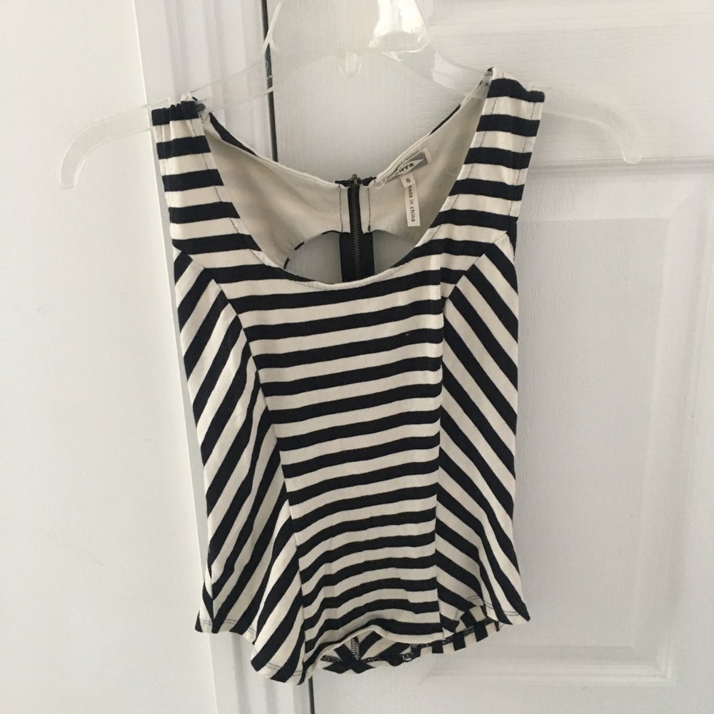 Striped cut-out tank top