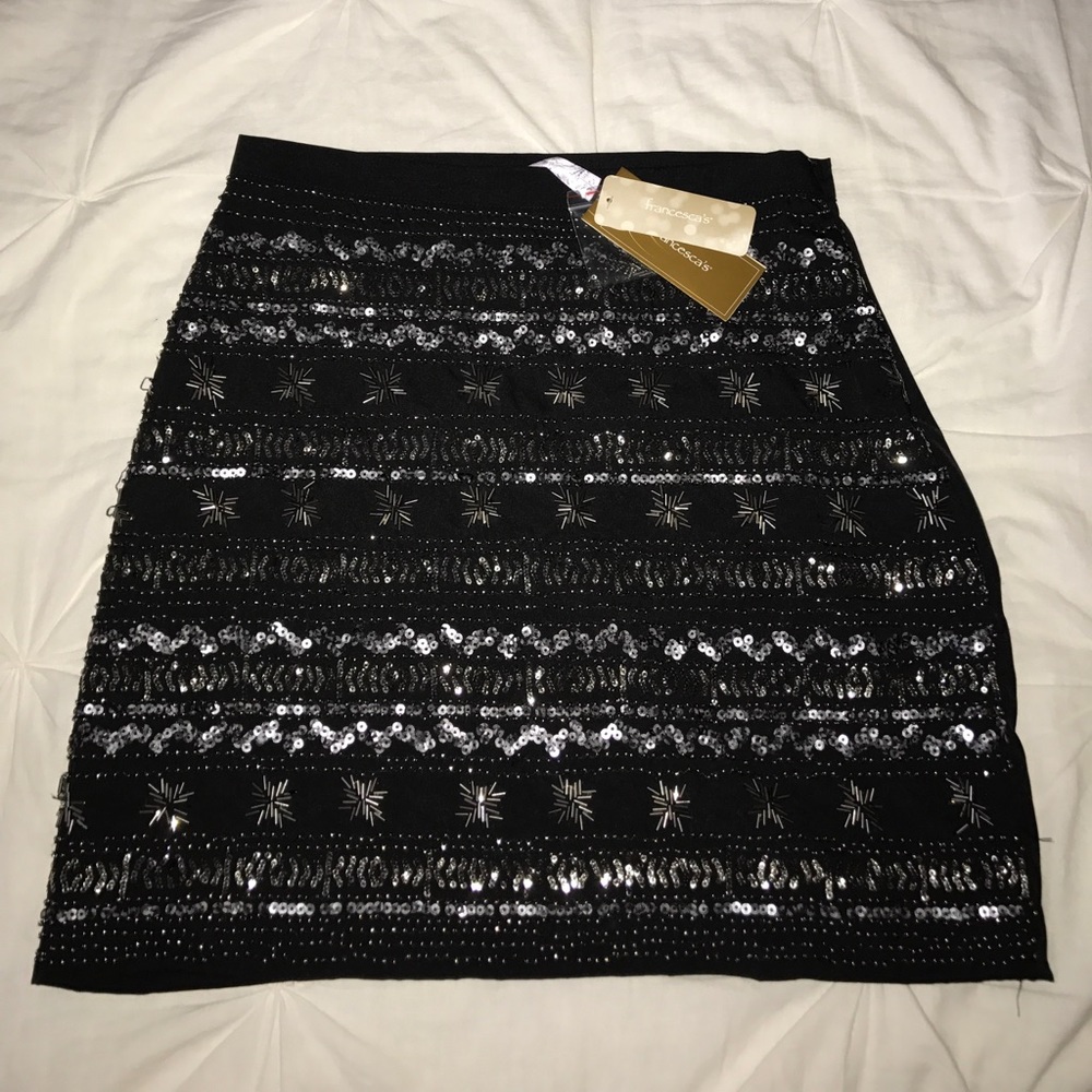 NWT Black Sequin Mini Skirt