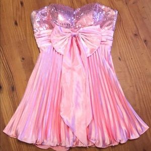 Sequin Pink Prom Dress