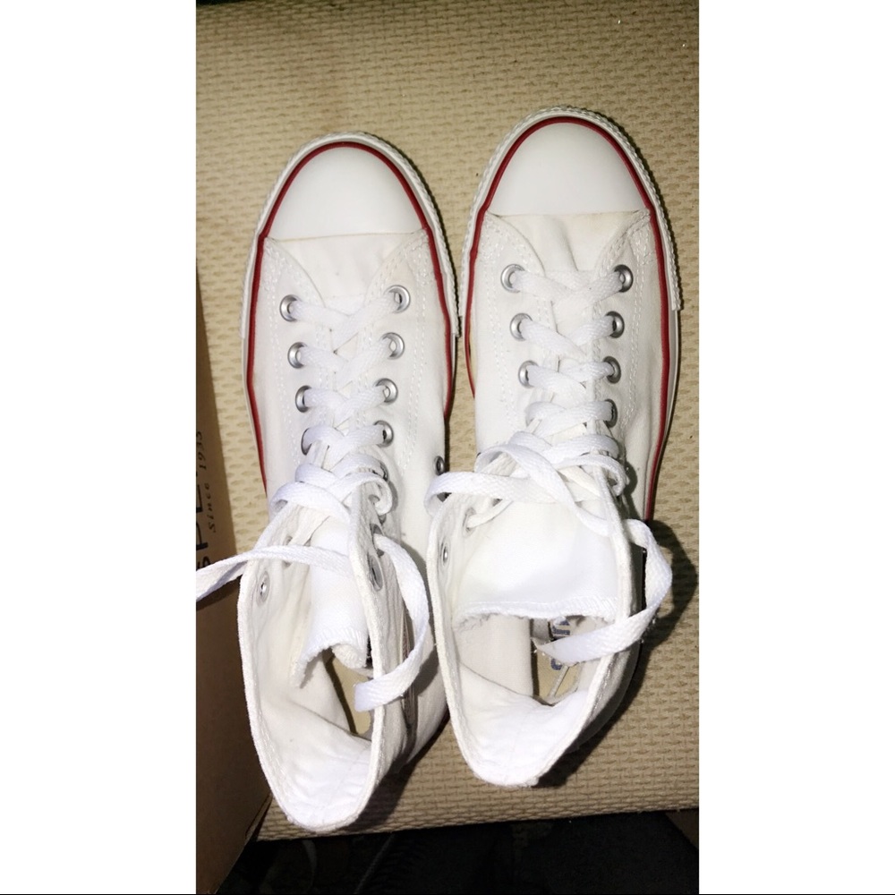 High top white Converse All Stars