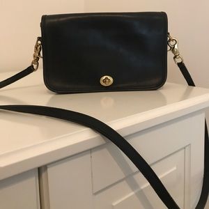 Vintage Black Women's Coach Cross-Body Purse