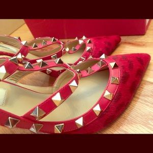 Valentino red pony hair
