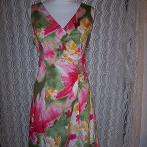 New Directions Sleeveless Dress Floral Sz 16