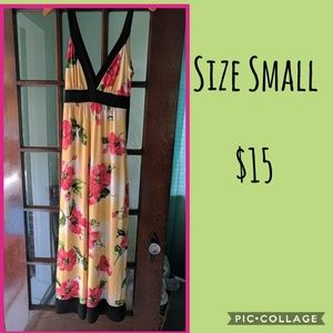 Yellow floral maxi dress