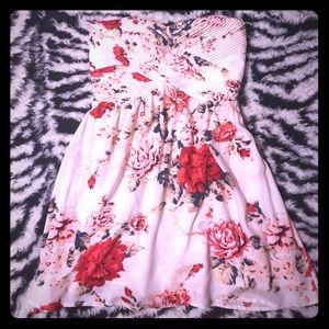 Strapless Floral Dress