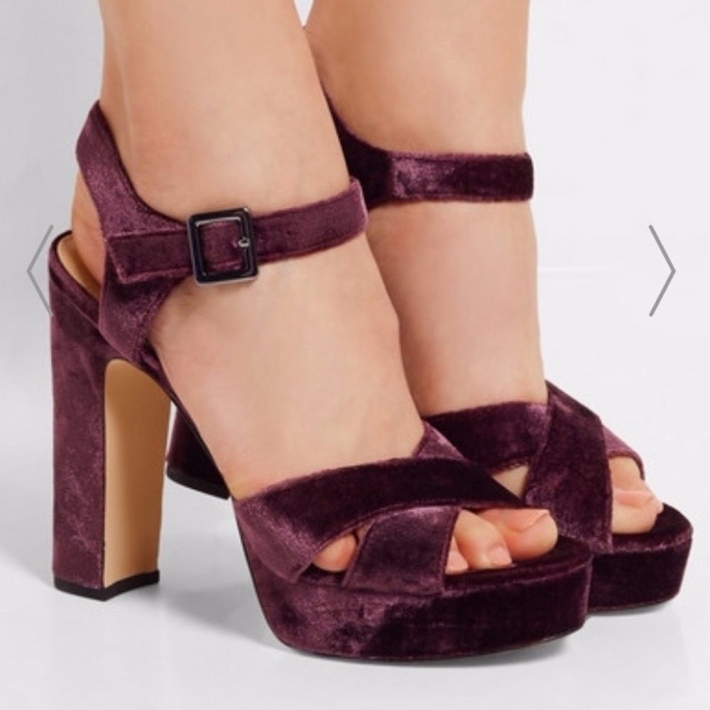 Sam Edelman Purple Retro Velvet Platforms Sz 6.5
