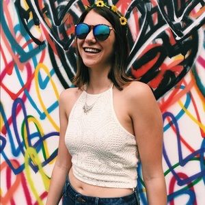 Forever 21 white crochet halter