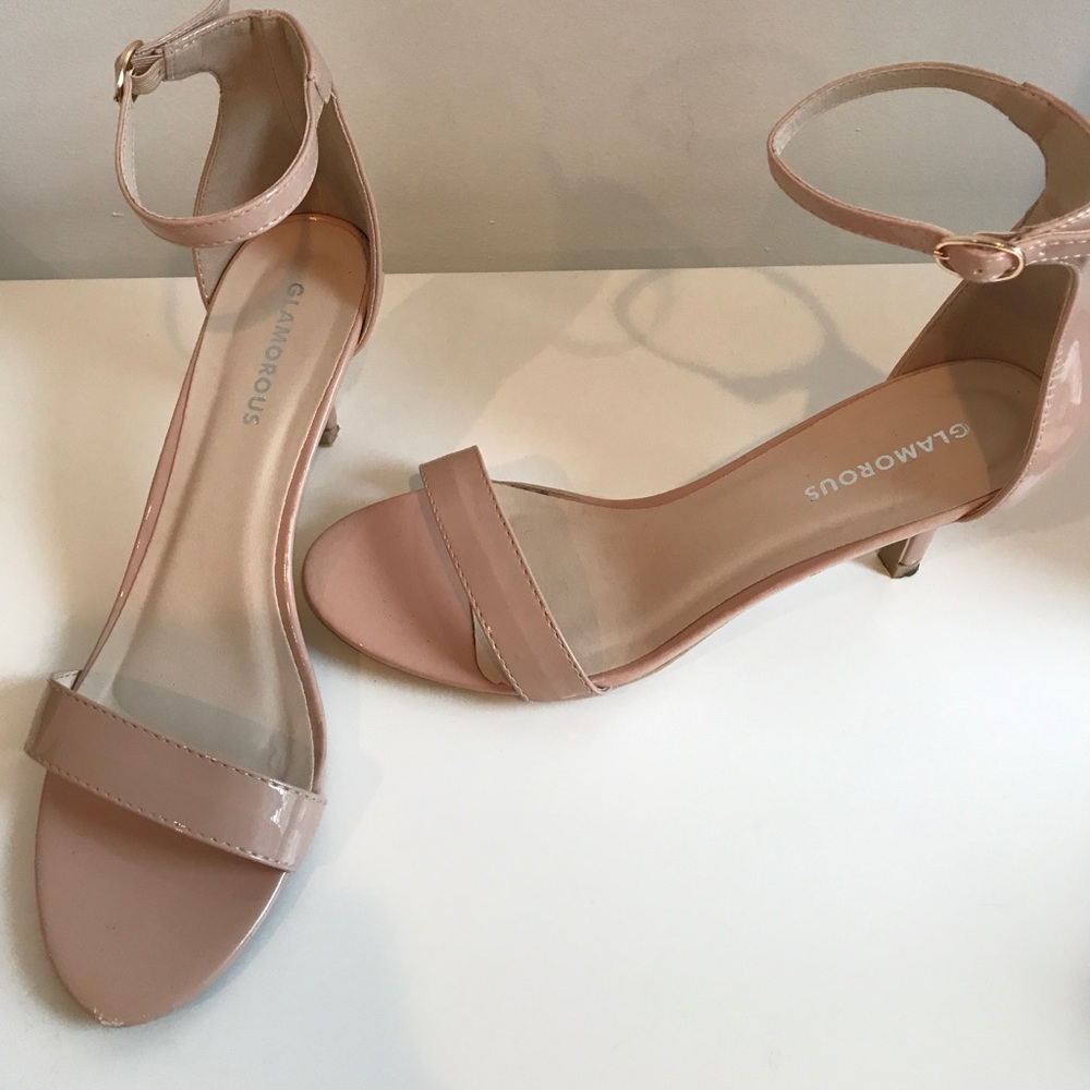 ASOS nude double strap heel short