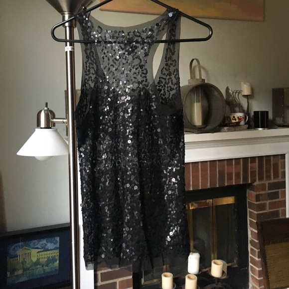 Max Studio sequin sheer racerback shell blouse - Picture 2 of 5