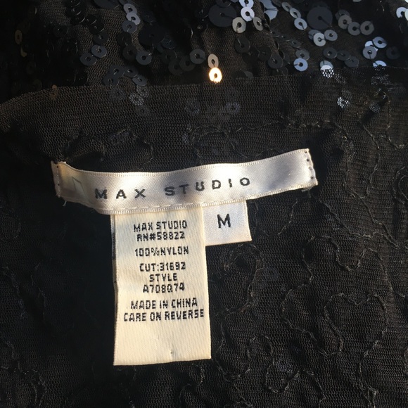 Max Studio sequin sheer racerback shell blouse - Picture 5 of 5