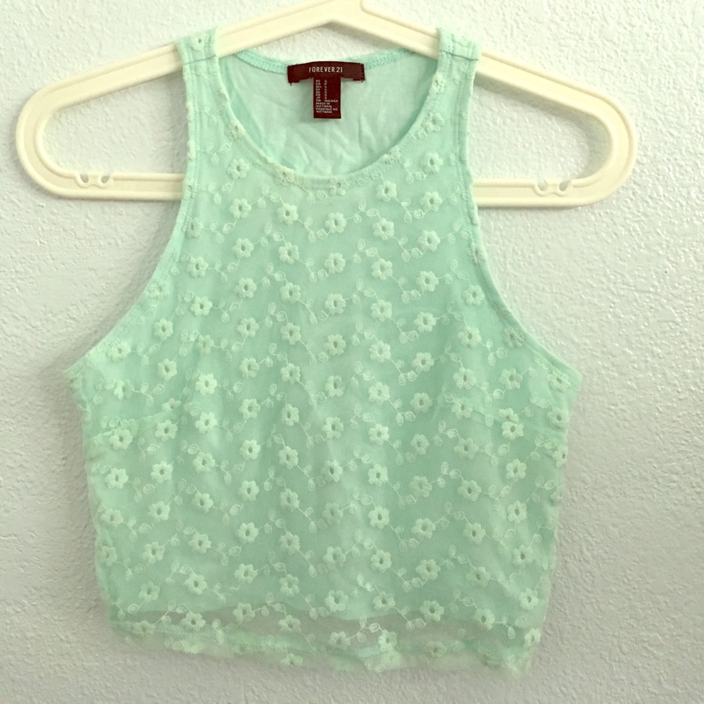 crop top baby aqua blue