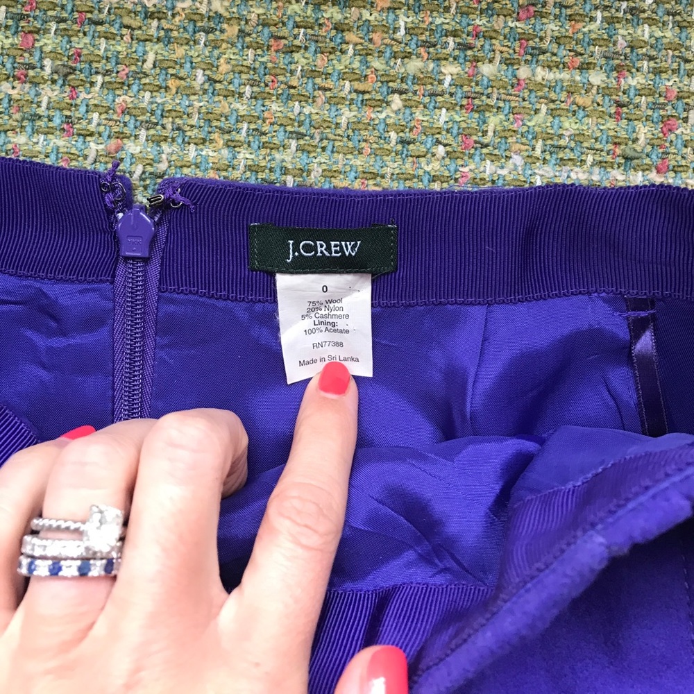 Jcrew purple felt skirt size 0 - Picture 2 of 3