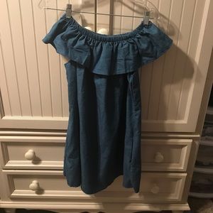 Off the shoulder denim dress