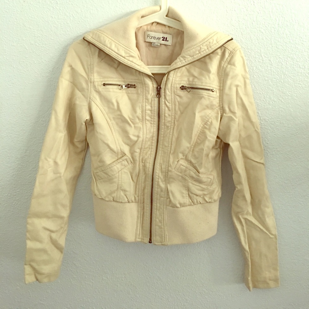 leather jacket Creme/White