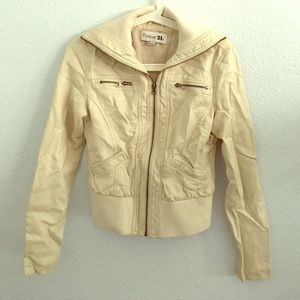 leather jacket Creme/White