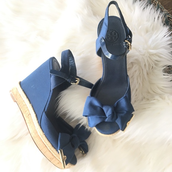 Tory Burch Shoes - Gorgeous Blue Tory Burch Wedges