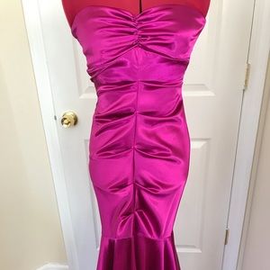 Fuchsia Mermaid Style Prom Dress
