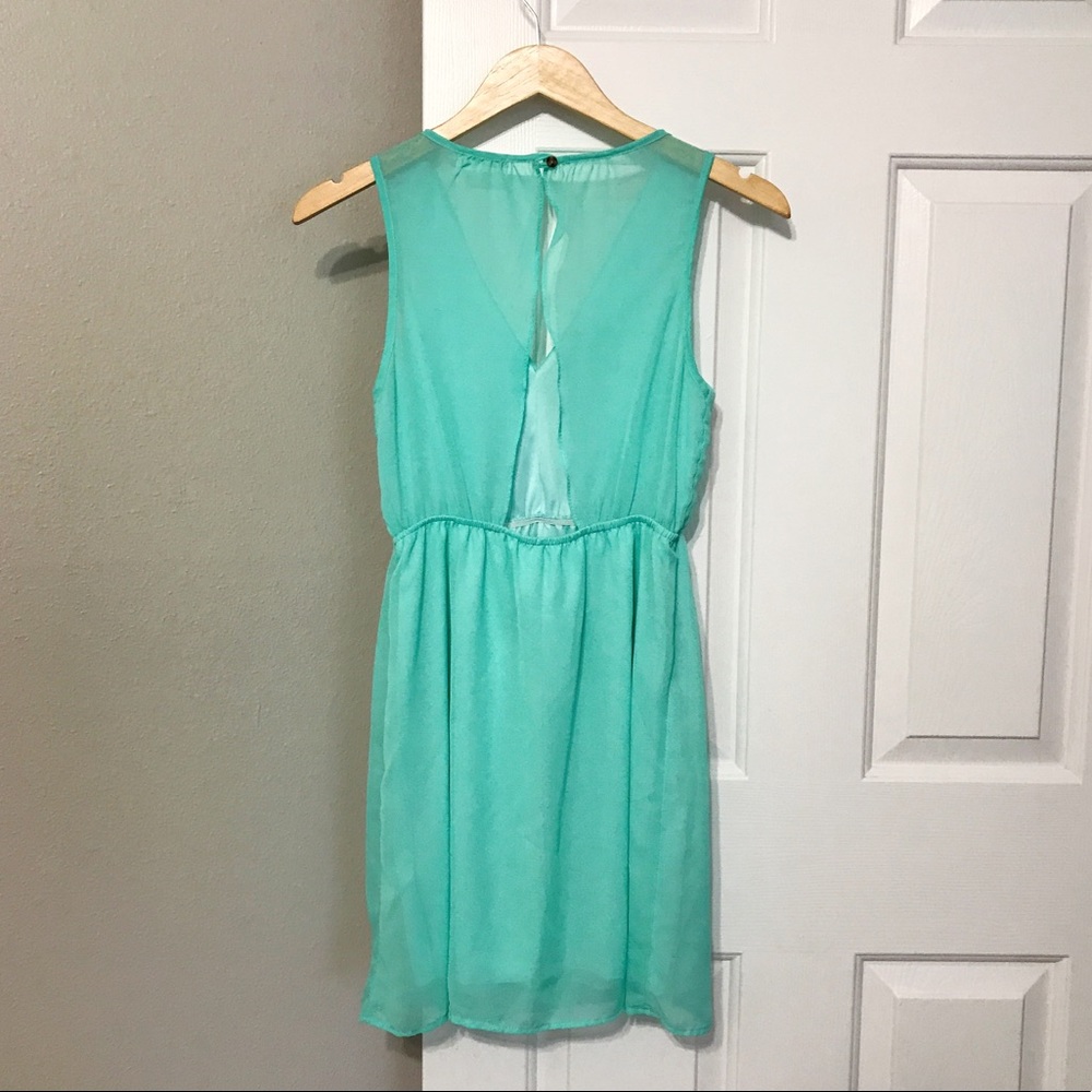 Mint Green Teal Small Open Back Dress, Francesca's
