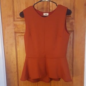 NWOT Tobi Burnt Orange So Peppy Peplum Tank Top