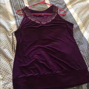 Purple embellished tank