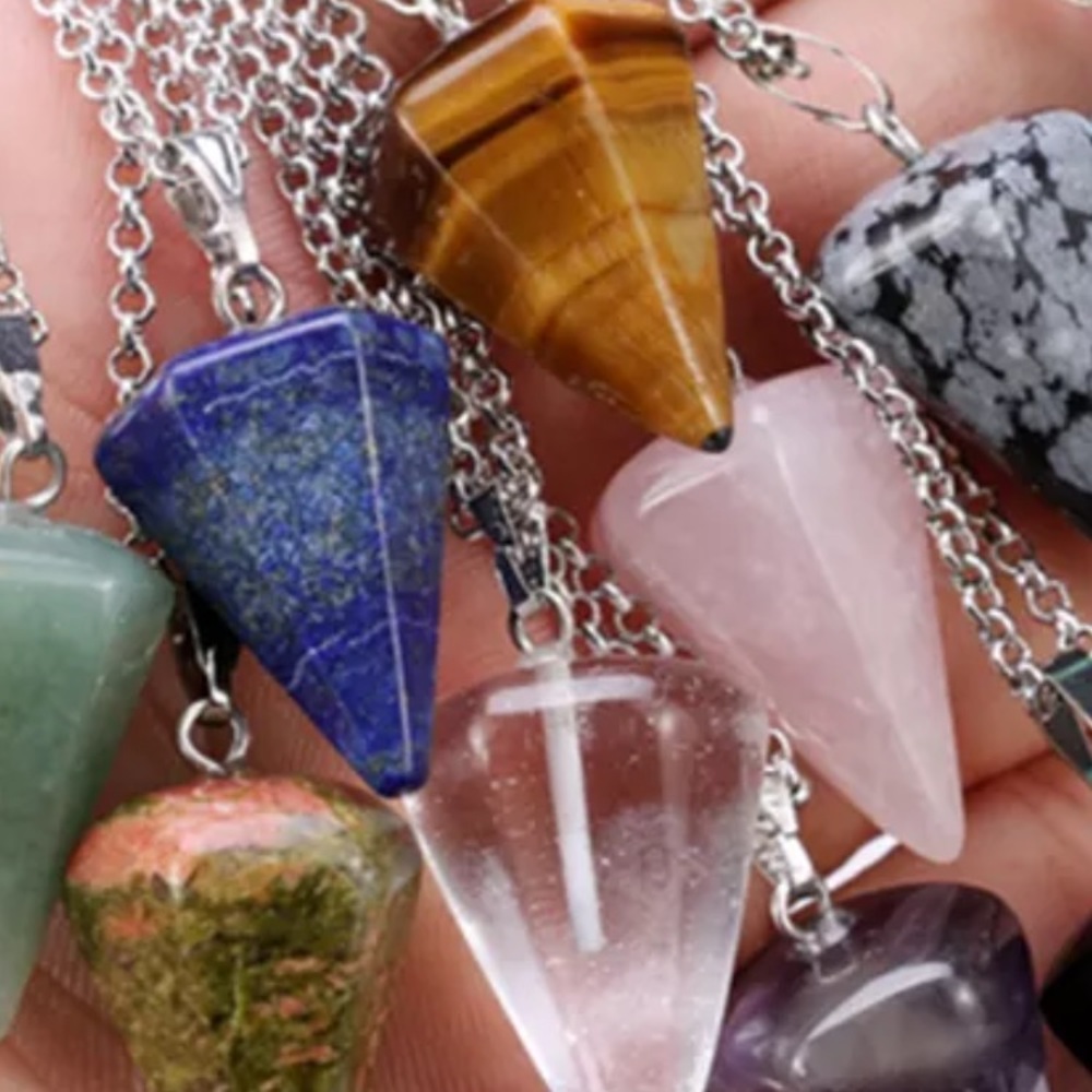 Natural Crystal Healing Stone Pendant
