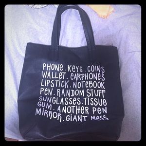 Faux leather black purse