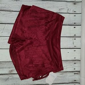 Burgundy fringe shorts! BNWT