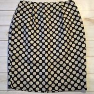 J. Crew Silk & Linen Polka Dot Skirt Size O