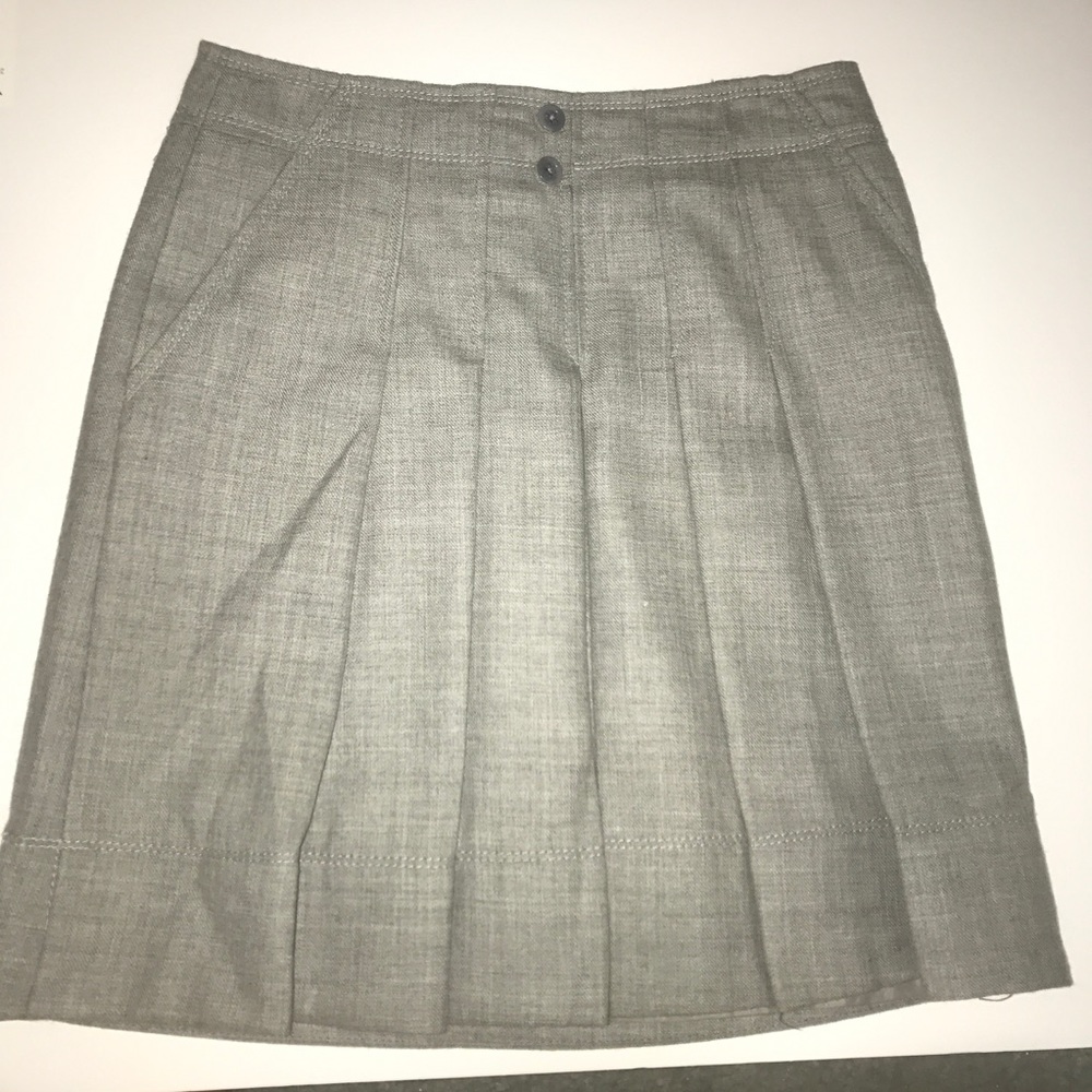 BNWOT ANTHRO gray lined wool skirt w/ pockets