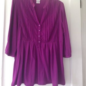 JMS women's purple tunic top