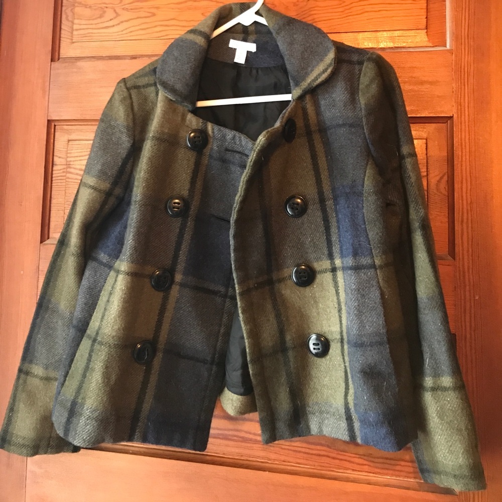 Plaid Wool peacoat