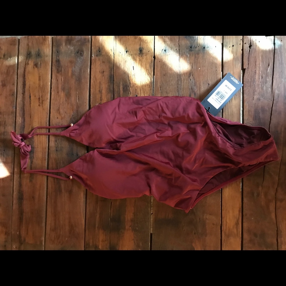 Vix Paula Hermanny Burgundy Piercing One Piece