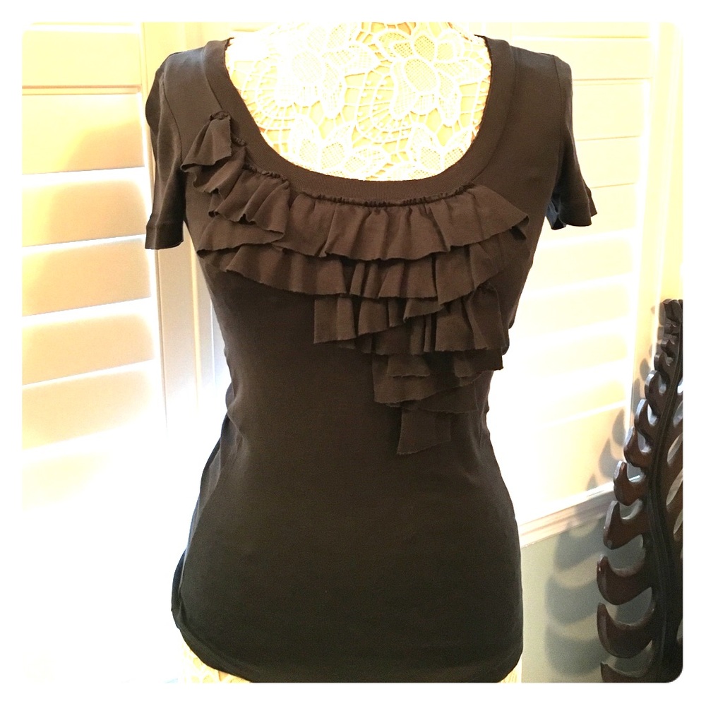 J. Crew ruffle t shirt.