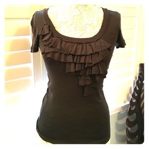 J. Crew ruffle t shirt.