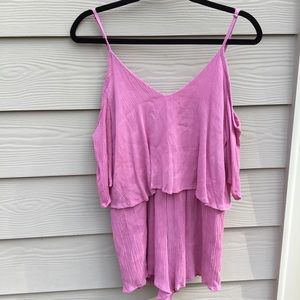 NWOT Pink Cold Shoulder Romper Size M