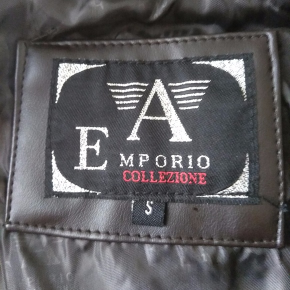 AE Emporio Dark Brown  Vegan Leather Jacket Small - Picture 6 of 6