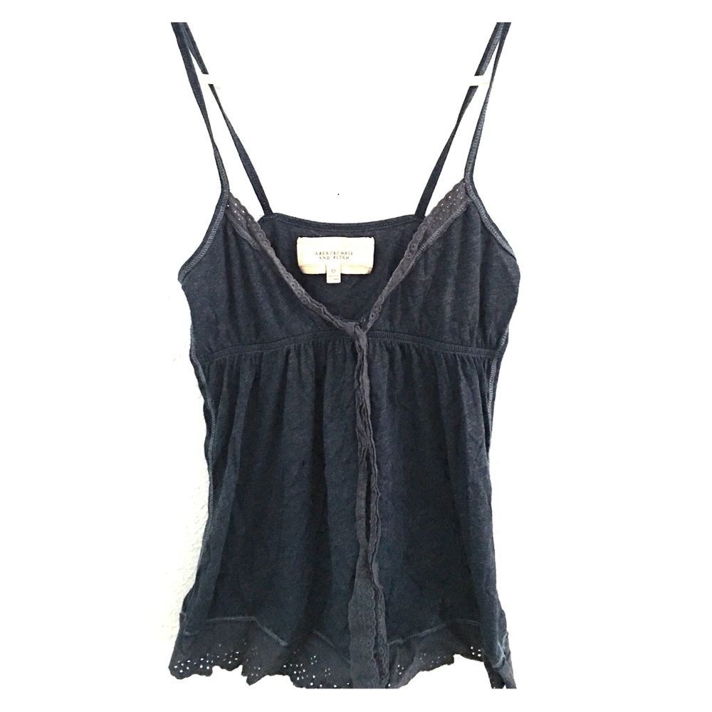 laced lining cotton tank top (deep/dark/navy blue)