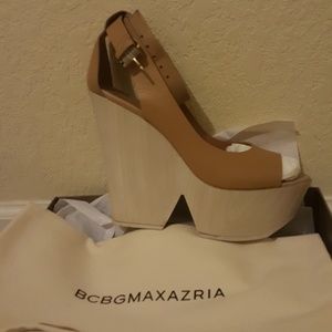 BCBG Maxazria Kyara Leather Wedge Sandal