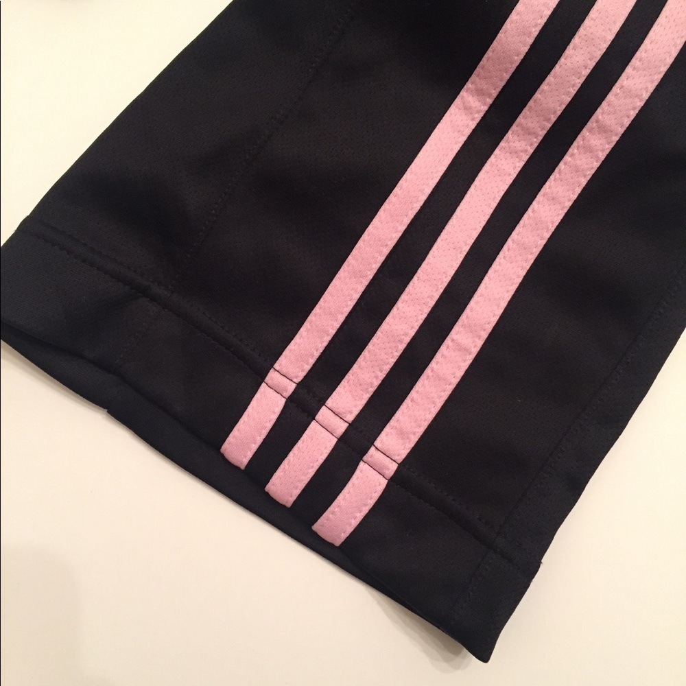 ADIDAS BLACK 3 STRIPES CROPPED CAPRI WORKOUT PANTS - Picture 2 of 8