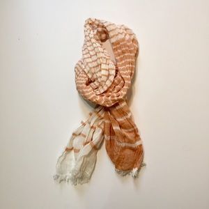 Uniqlo Orange/White Striped Summer Scarf