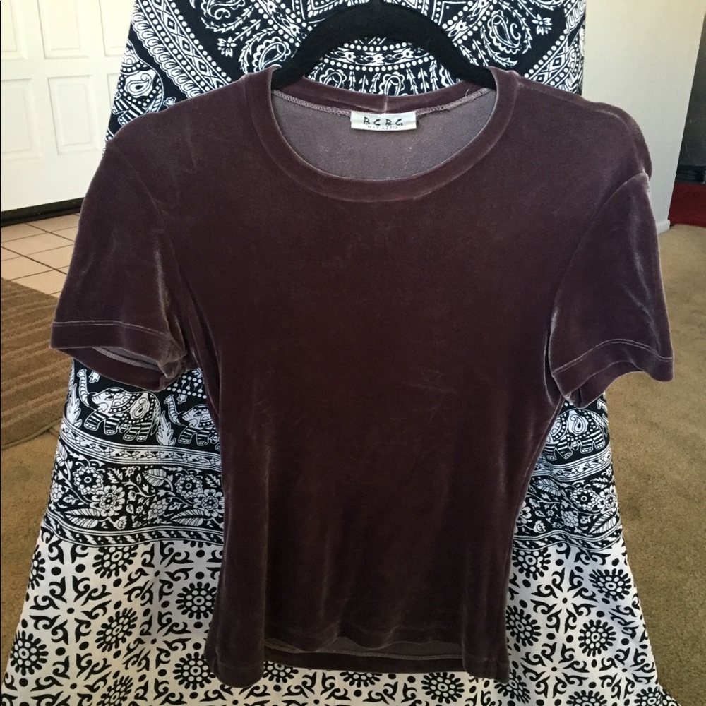 VINTAGE BCBG MAX AZARIA PURPLE VELVET TOP S M
