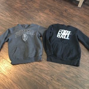 Two Nike football hoodies