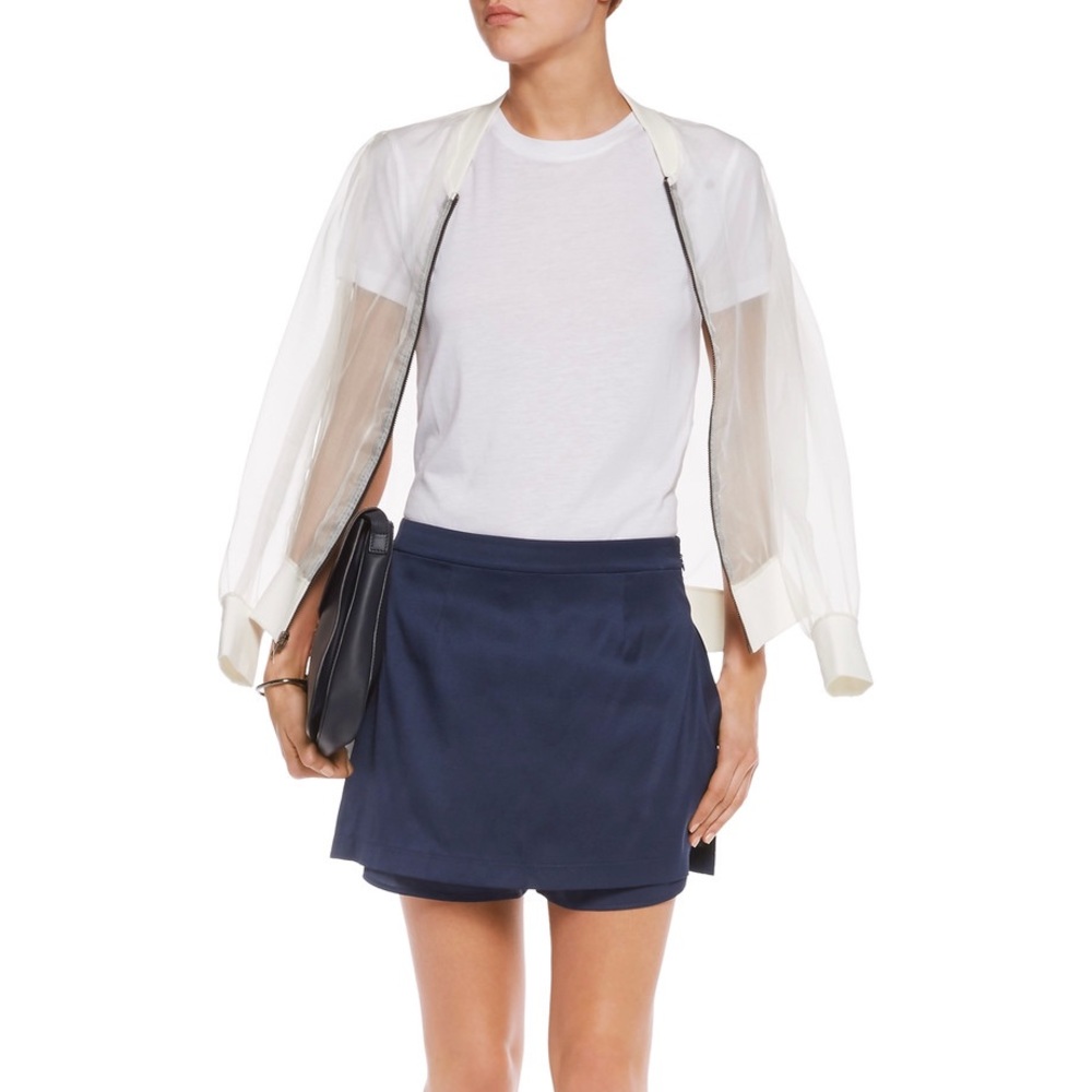 Alexander Wang Navy Silk Skorts