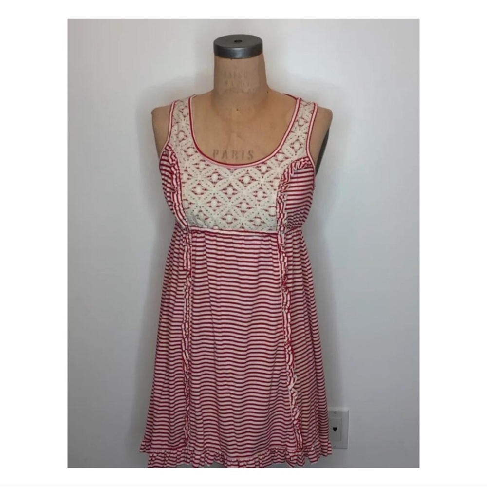 Eyelash Couture Red/white striped dress