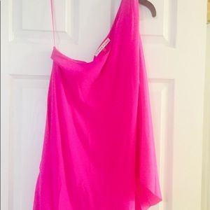 Trina Turk Silk One Shoulder Top